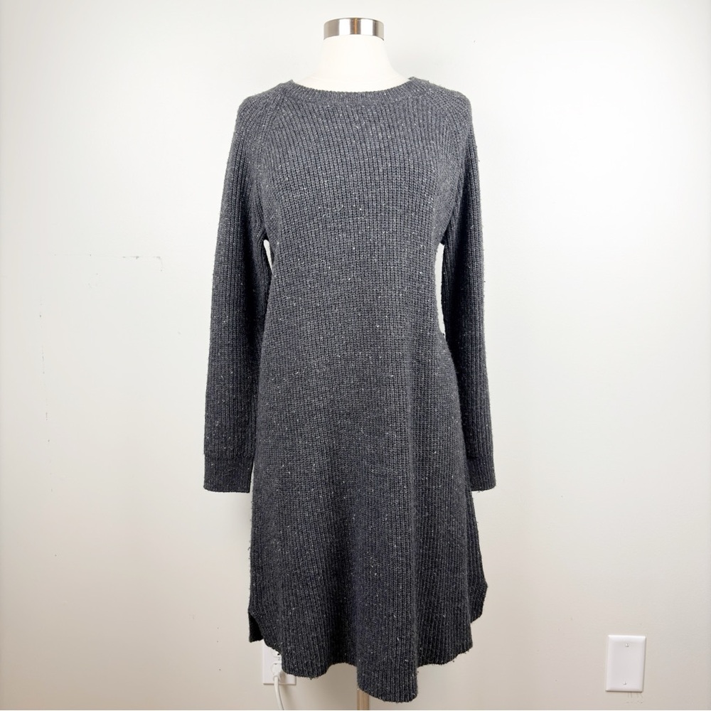 Madewell Wool Knit Sweater Dress Gray